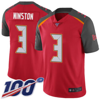 Nike Tampa Bay Buccaneers #3 Jameis Winston Red Team Color Men’s Stitched NFL 100th Season Vapor Limited Jersey