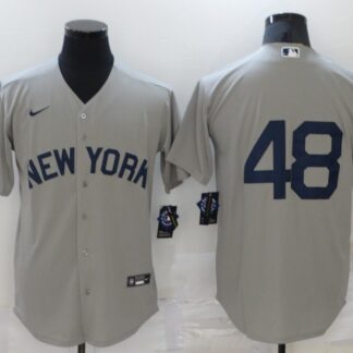 Men's New York Yankees #48 Anthony Rizzo 2021 Grey Field of Dreams Cool Base Stitched Baseball Jersey