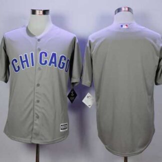Chicago Cubs Blank Gray New Cool Base Road Stitched MLB Jersey