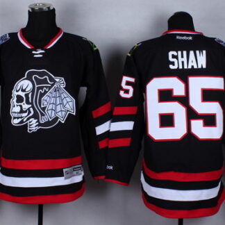 Chicago Blackhawks #65 Andrew Shaw 2014 Stadium Series Black With Black Skulls Jersey