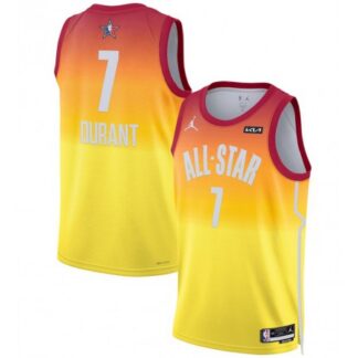 Men's 2023 All-Star #7 Kevin Durant Orange Game Swingman Stitched Basketball Jersey