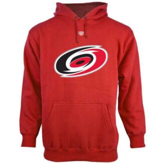 Men's Carolina Hurricanes Old Time Hockey Big Logo with Crest Pullover Hoodie - Red