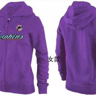 Womens Miami Dolphins Team Logo 2015 Full Zip Hoodie-13