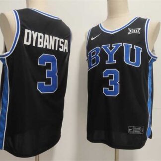 Men's BYU Cougars #3 AJ Dybantsa Black 2025 Stitched Basketball Jersey