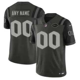 Men's New York Jets Custom Black Rivalries Collection F.U.S.E. Vapor Limited Stitched Jersey