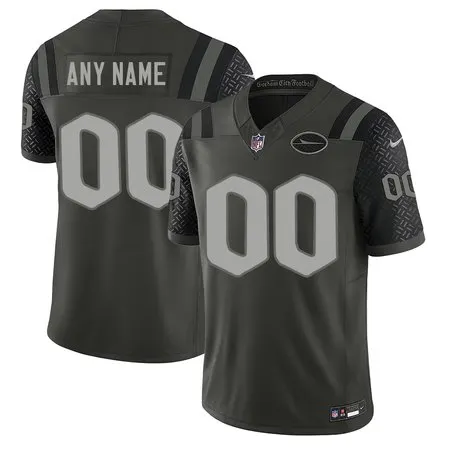 Men's New York Jets Custom Black Rivalries Collection F.U.S.E. Vapor Limited Stitched Jersey