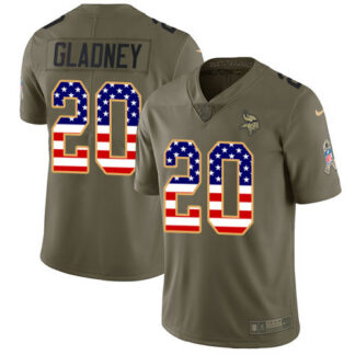 Nike Minnesota Vikings #20 Jeff Gladney Olive/USA Flag Youth Stitched NFL Limited 2017 Salute To Service Jersey