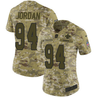 Nike New Orleans Saints #94 Cameron Jordan Camo Women’s Stitched NFL Limited 2018 Salute to Service Jersey