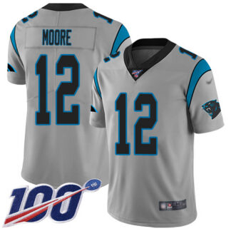 Nike Carolina Panthers #12 DJ Moore Silver Men’s Stitched NFL Limited Inverted Legend 100th Season Jersey