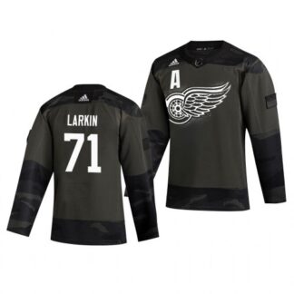 Detroit Red Wings #71 Dylan Larkin Adidas 2019 Veterans Day Men’s Authentic Practice NHL Jersey Camo