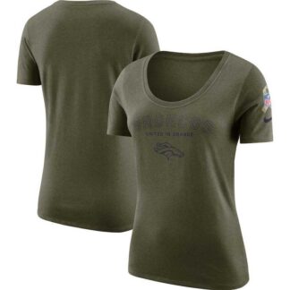 Women Denver Broncos Nike Salute to Service Legend Scoop Neck T-Shirt Olive