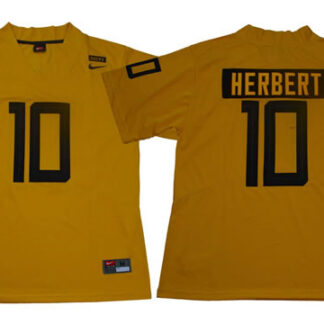 Oregon Ducks 10 Justin Herbert Yellow Nike College Football Jersey