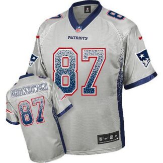 Nike New England Patriots #87 Rob Gronkowski Grey Men’s Stitched NFL Elite Drift Fashion Jersey