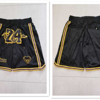 Men's Los Angeles Lakers #24 Kobe Bryant Black Mamba Just Don Swingman Throwback Shorts