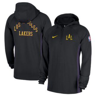 Los Angeles Lakers Nike 2025/26 City Edition Remix Authentic On-Court Quarter-Zip Dri-FIT Hooded Jacket – Black