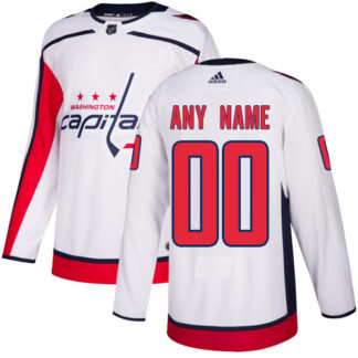 Men’s Adidas Capitals Personalized Authentic White Road NHL Jersey