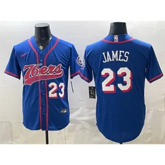 Youth Philadelphia 76ers #23 LeBron James Royal Cool Base Baseball Jersey