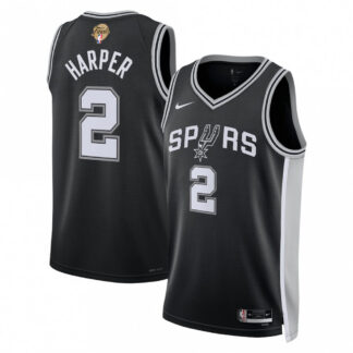 Dylan Harper San Antonio Spurs Nike Black Unisex 2026 NBA Finals Patch Swingman Player Jersey - Icon Edition