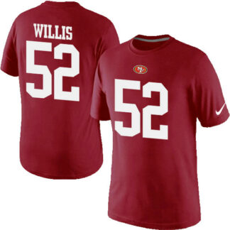 Men Nike San Francisco 49ers 52 Patrick Willis Pride Name x26 Number T-Shirt Red