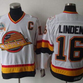 Vancouver Canucks #16 Linden White CCM with C Patch Jerseys