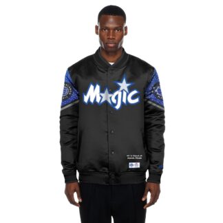 Orlando Magic New Era 2025/26 City Edition Full-Snap Satin Jacket – Black