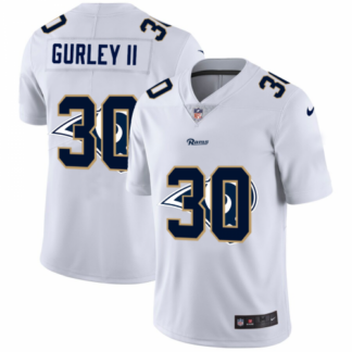 Los Angeles Rams #30 Todd Gurley II White Men’s Nike Team Logo Dual Overlap Limited NFL Jersey