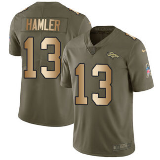 Nike Denver Broncos #13 KJ Hamler Olive/Gold Youth Stitched NFL Limited 2017 Salute To Service Jersey