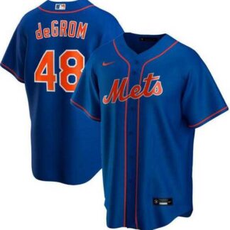 Mets 48 Jacob deGrom Royal 2020 Nike Cool Base Jersey Dzhi