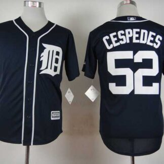 Detroit Tigers #52 Yoenis Cespedes Dark Blue Cool Base Jerseys