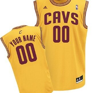 Mens Cleveland Cavaliers Customized Yellow Jersey