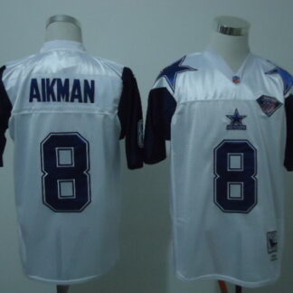 Dallas Cowboys #8 Troy Aikman White Thanksgivings 75TH Throwback Jersey
