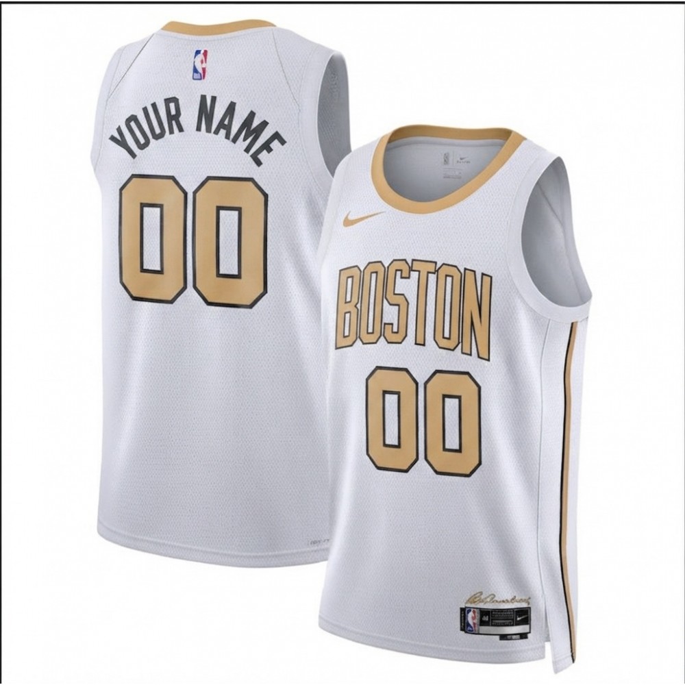 Boston Celtics Nike Unisex 2025/26 White Swingman Custom Jersey - City Edition
