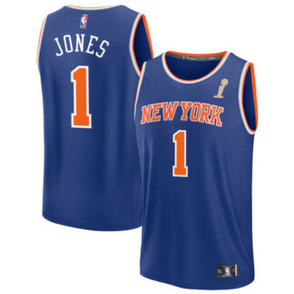 Youth New York Knicks #1 Dillon Jones Blue 2026 NBA Finals Champions Fast Break Icon Edition Jersey