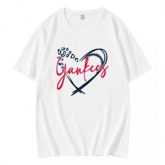 Leopard Heart Baseball Yankees T-Shirt