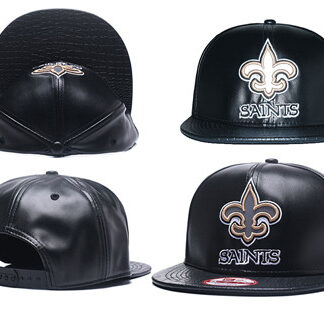 NFL New Orleans Saints Team Logo Black Reflective Adjustable Hat Q106