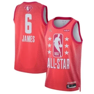 Men's 2022 All-Star #6 LeBron James Maroon Stitched Basketball Jersey B8TK
