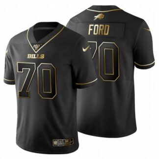 Buffalo Buffalo Bills #70 Cody Ford Men’s Nike Black Golden Limited NFL 100 Jersey