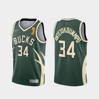 Men's Milwaukee Bucks #34 Giannis Antetokounmpo Green Stitched Jersey MDV8
