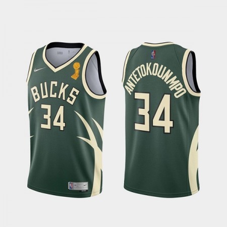 Men's Milwaukee Bucks #34 Giannis Antetokounmpo Green Stitched Jersey MDV8
