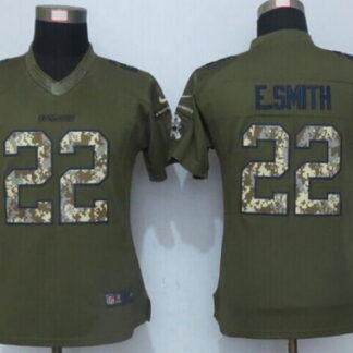Women's Dallas Cowboys #22 Emmitt Smith Green Salute to Service NFL Nike Limited Jersey