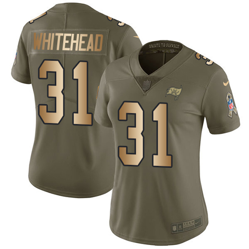 Nike Tampa Bay Buccaneers #31 Jordan Whitehead Olive/Gold Women’s Stitched NFL Limited 2017 Salute To Service Jersey