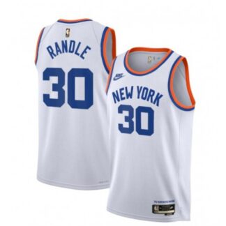 Men's New Yok Knicks #30 Julius Randle 2021/2022 White City Edition Stitched Jersey BJA2