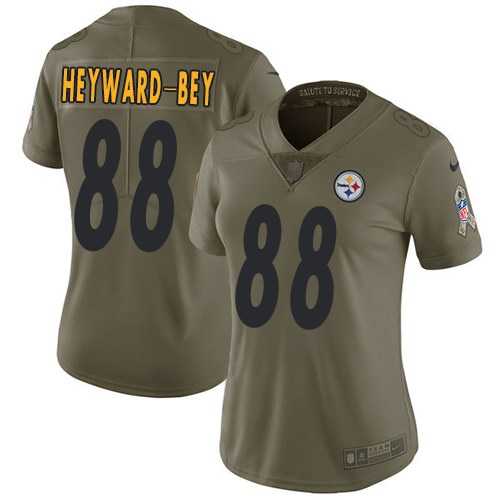 Women Nike Steelers 88 Darrius Heyward Bey Olive Salute To Service Limited Jersey Dzhi