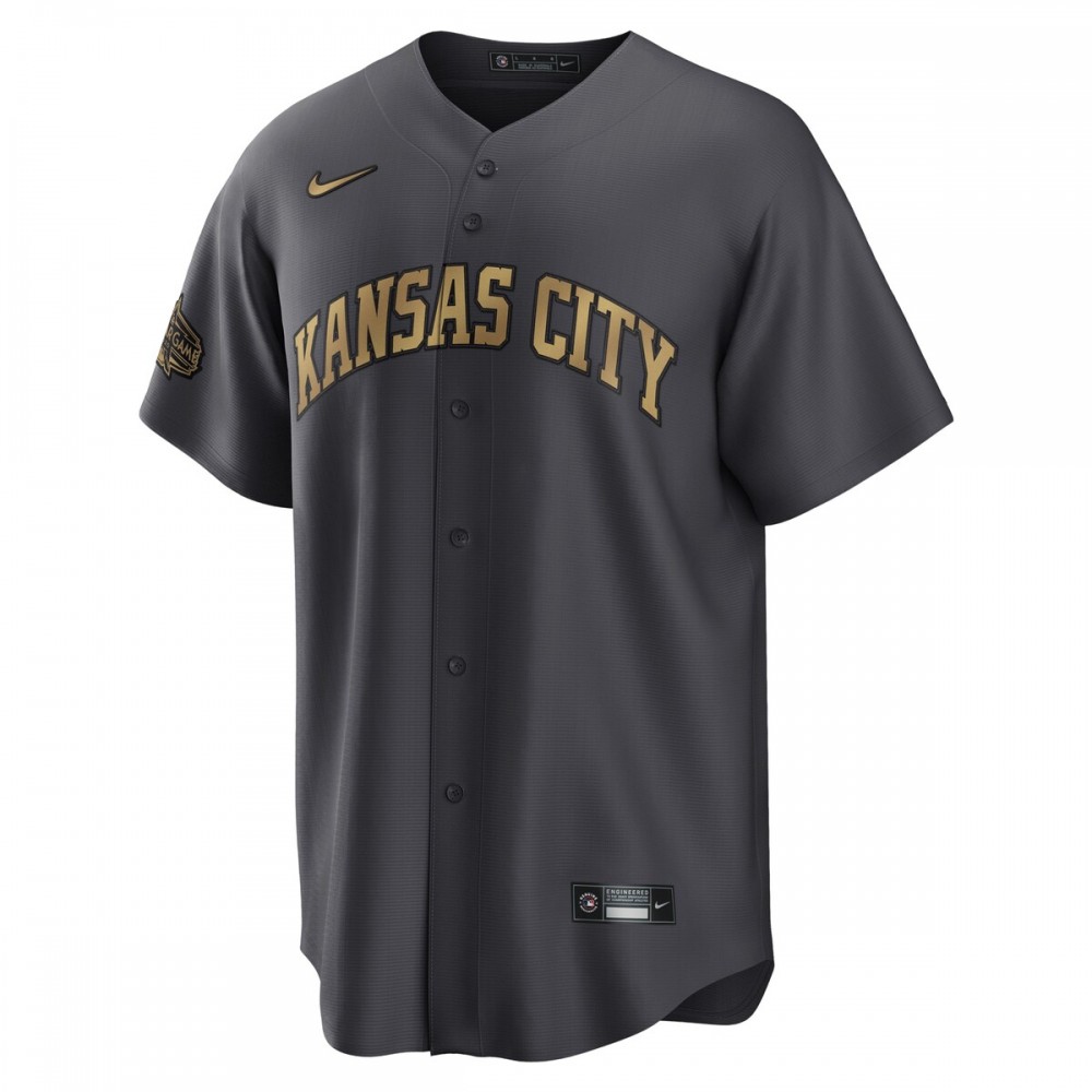 Kansas City Royals Nike 2022 MLB All-Star Game Replica Custom Jersey - Charcoal - Image 2