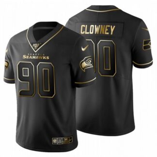 Seattle Seahawks #90 Jadeveon Clowney Men’s Nike Black Golden Limited NFL 100 Jersey