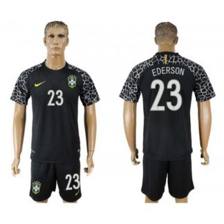 Brazil #23 EDERSON Black Goalkeeper 2018 FIFA World Cup Soccer Jersey