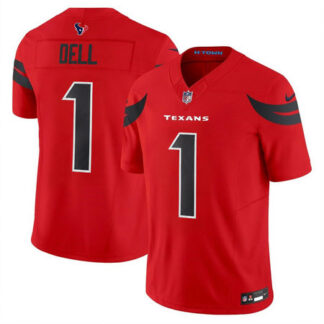 Men's Houston Texans #1 Tank Dell Red Vapor F.U.S.E. Limited Jersey