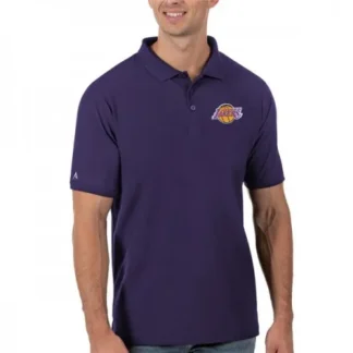 Men's Los Angeles Lakers Antigua Purple Legacy Pique Polo