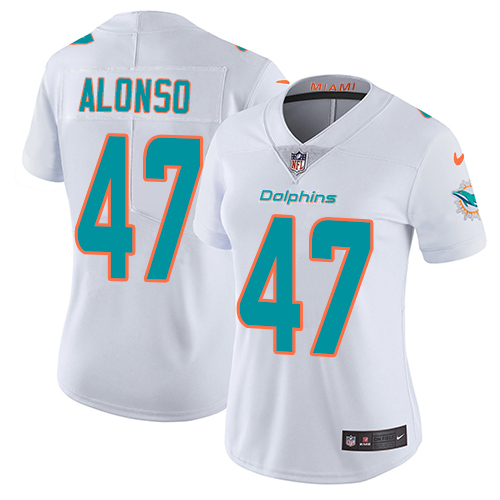 Nike Miami Dolphins #47 Kiko Alonso White Women’s Stitched NFL Vapor Untouchable Limited Jersey
