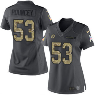 Women's Pittsburgh Steelers #53 Maurkice Pouncey Black Anthracite 2016 Salute To Service Stitched NFL Nike Limited...